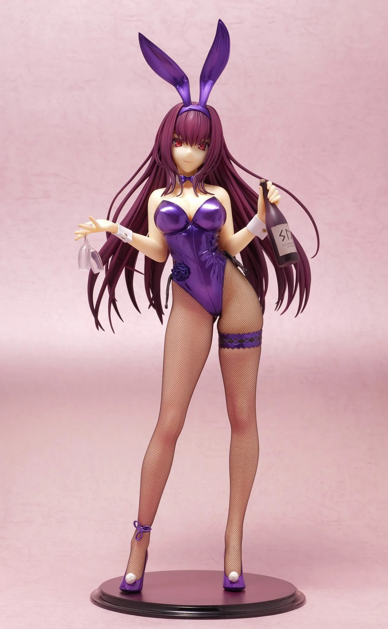 28Cm Anime Lot/Grand Order Scathach 1/7 Sashi Ugatsu Bunny Ver Zacht Lichaam Zwart Zijden Bar Model Speelgoed Geschenkcollectie Aciton Figuur
