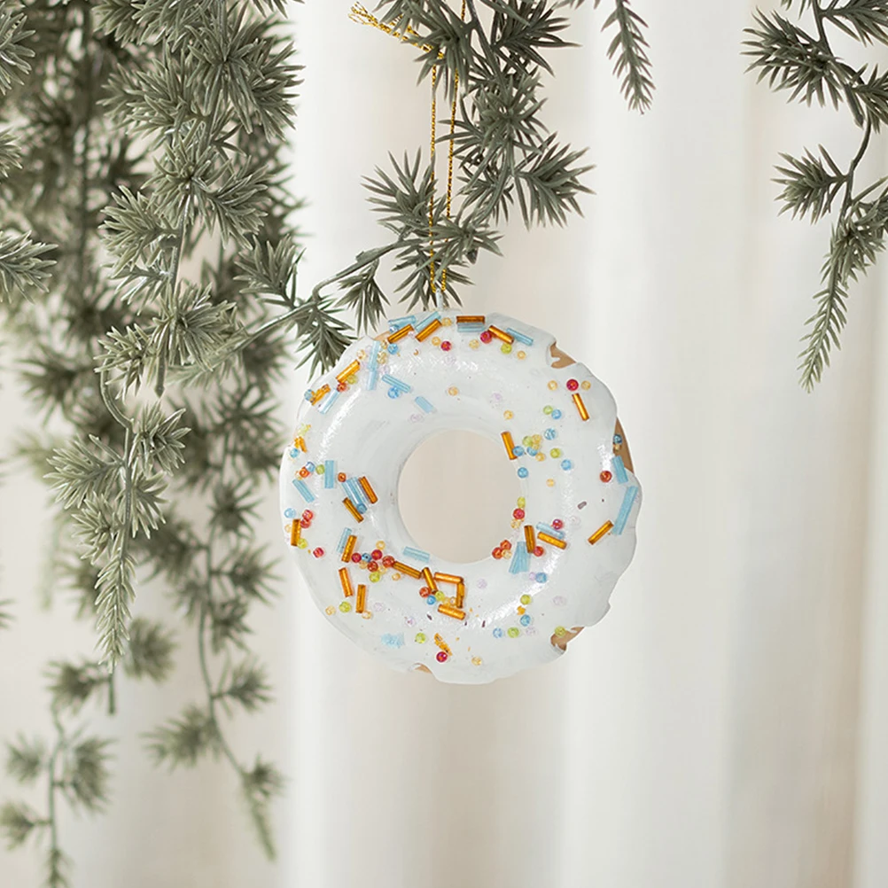 

1 set Christmas nament Set Resin Decor Pink Snowflake Blue Donut Christmas nament Gingerbread House Xmas Tree Gifts