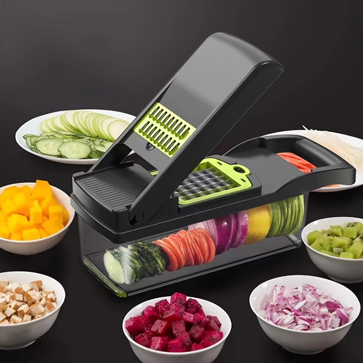 

16 In 1 Multifunctional Vegetable Chopper Slicer Shredder With Basket Fruit Slicer Potato Shredder Grind Gadgets Kitchen Tools