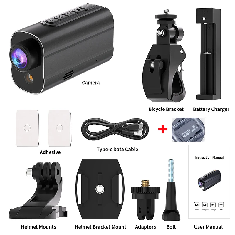5K Action Camera with LED Night Vision WiFi Remote Control Cycling Dash EIS Anti Shake Cam for Outdoor Motorcycle Cycling image 3