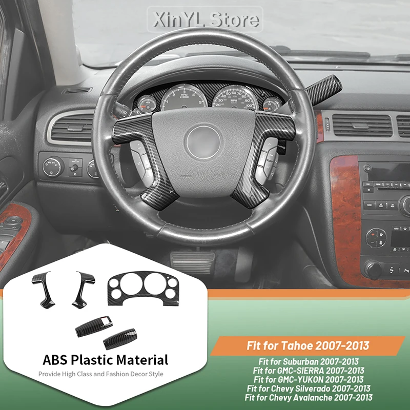 Car Steering Wheel Dashboard Column Shifter Protective Cover Kit For Chevy Tahoe For Chevrolet Suburban for Silverado 2007-2013