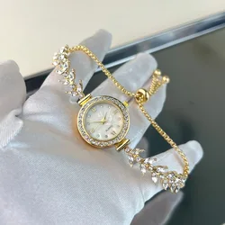 Women Fashion Bracelet Watch Golden Reloje Small Dial Quartz Leisure Popular Wristwatch Hour Female Ladies Elegant Relogio Clock