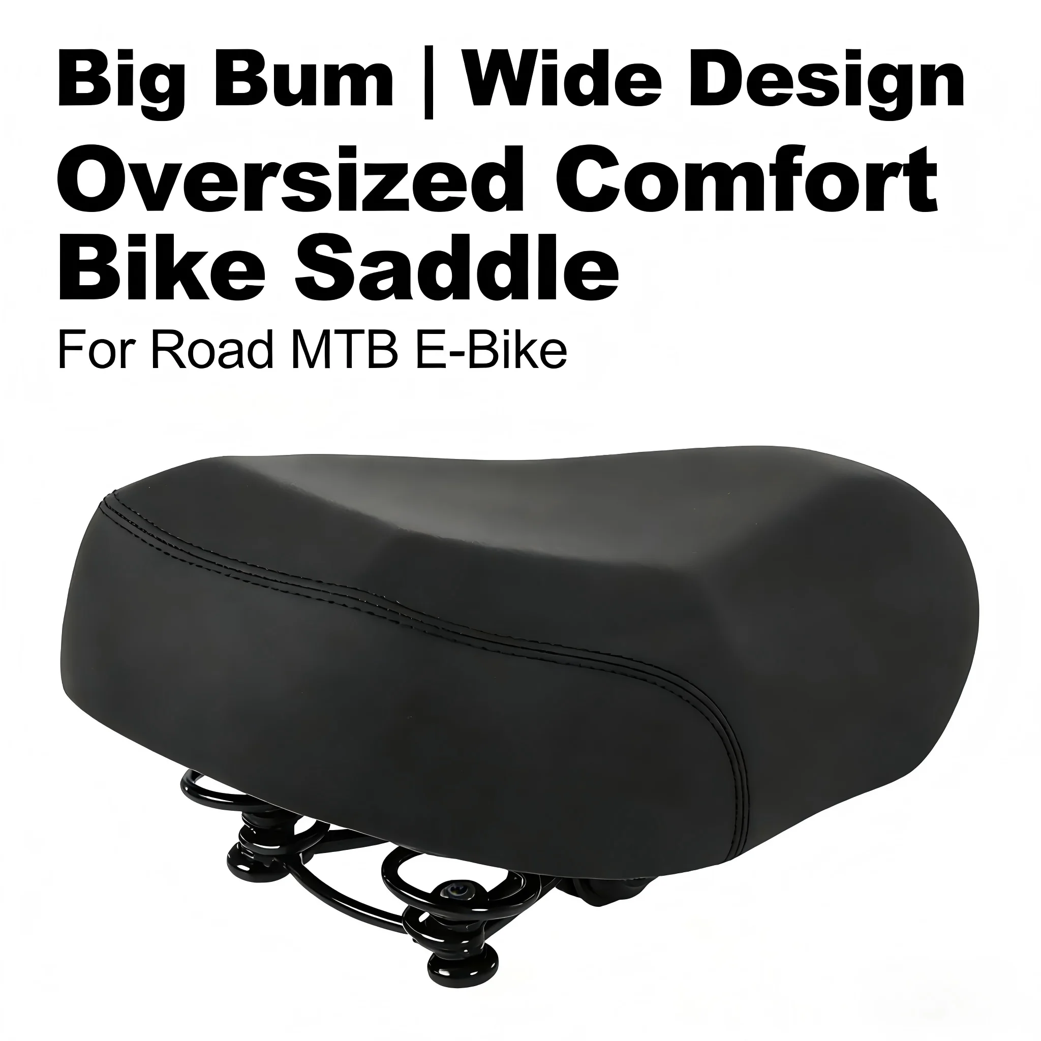 

Широкое комфортное велосипедное седло Big Bum с двойной амортизацией и мягкой подушкой для шоссейных, горных, электровелосипедов и скутеров, унисекс