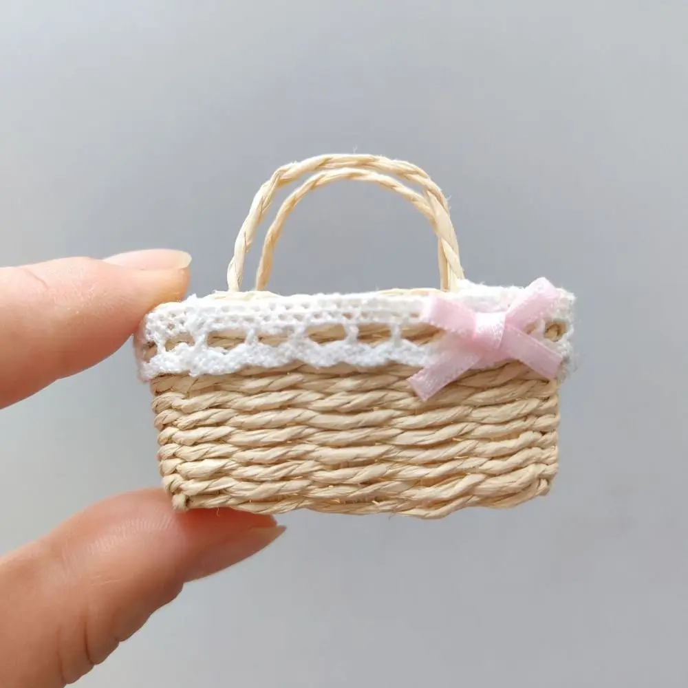 Mini Miniature Dollhouse Basket Handmade DIY Paper Vine Basket Fashion Hand Woven Basket For BJD Dolls/for Ob11 Dolls