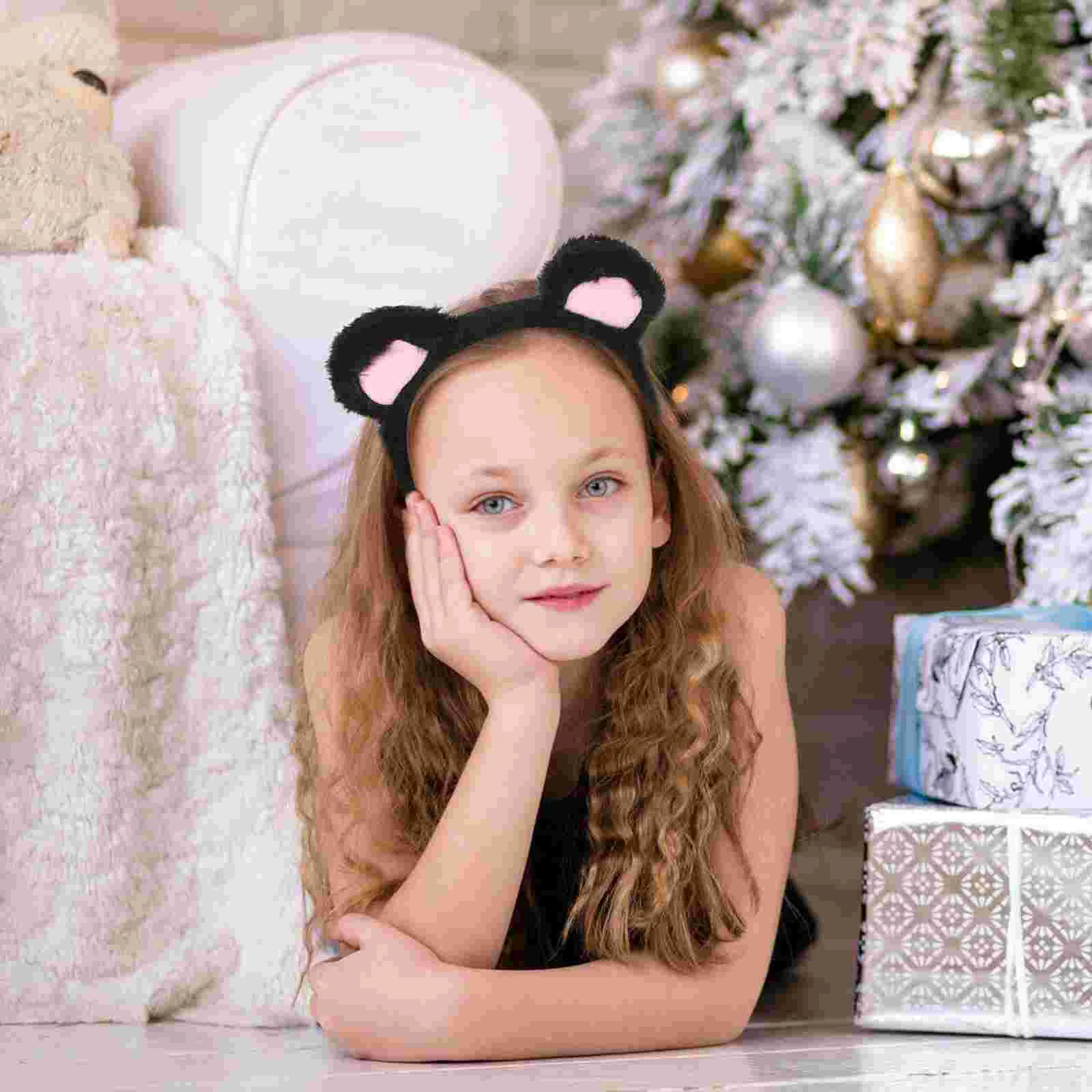 Orelhas de urso bandana coelho branco cosplay acessórios para halloween fantasia vestido festa wear acessório