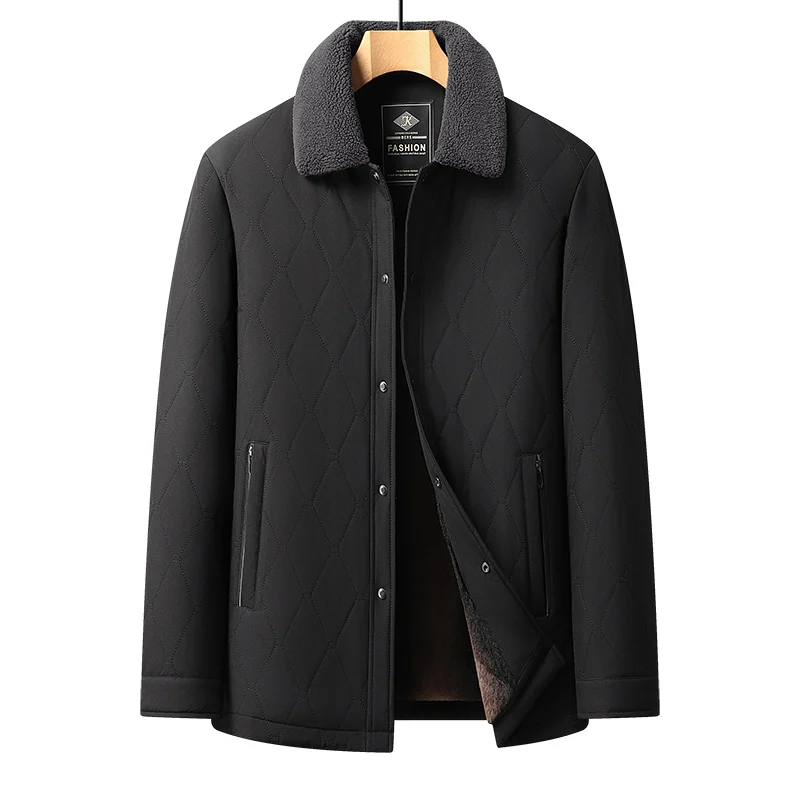 

Мужская зимняя куртка с капюшоном на флисовой подкладке, новая, повседневная, деловая, для папы, из хлопка, длинная