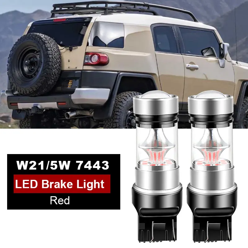 

2PC T20 7443 For Toyota FJ Cruiser 2007-2014 LED Red Bulbs 7440 LED W21/5W W21W LED Bulb Backup Brake Lamp Daytime Running Light