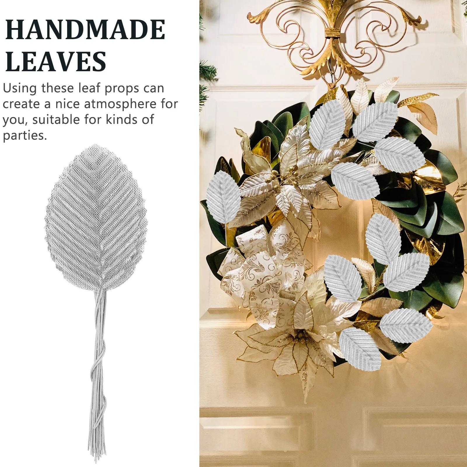

200pcs Vivid Artificial Leaf Decorative Faux Leaves For Home Wall Party Wedding Tabletop Office Decoration Room Accessories
