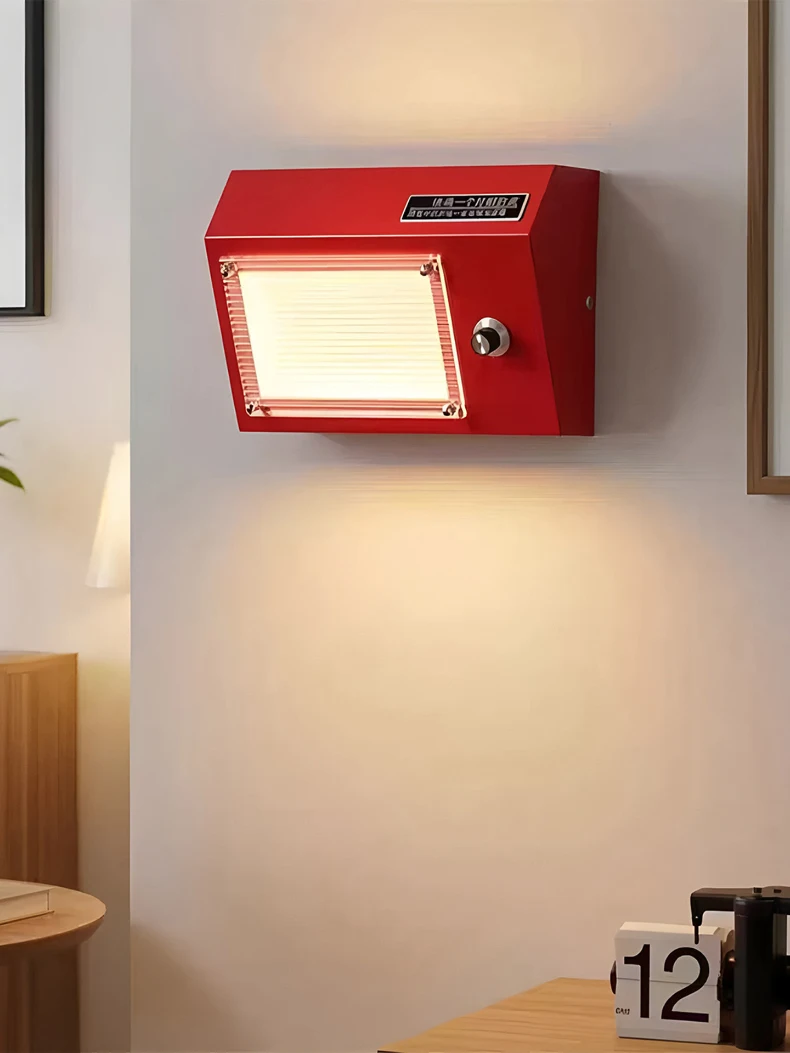 Creative LED Wall Lamp Green Red Metal Plug Indoor