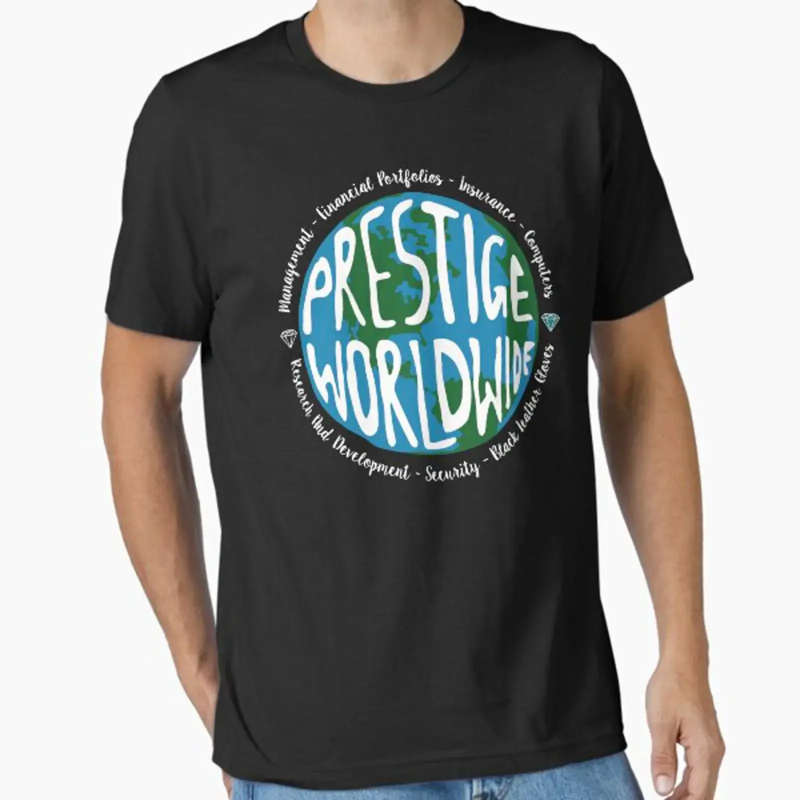 Футболка Prestige Worldwide Entertainment Essential: винтажная, с эффектом потертости, стильная, дышащая, эластичная, повседневная, унисекс, модная