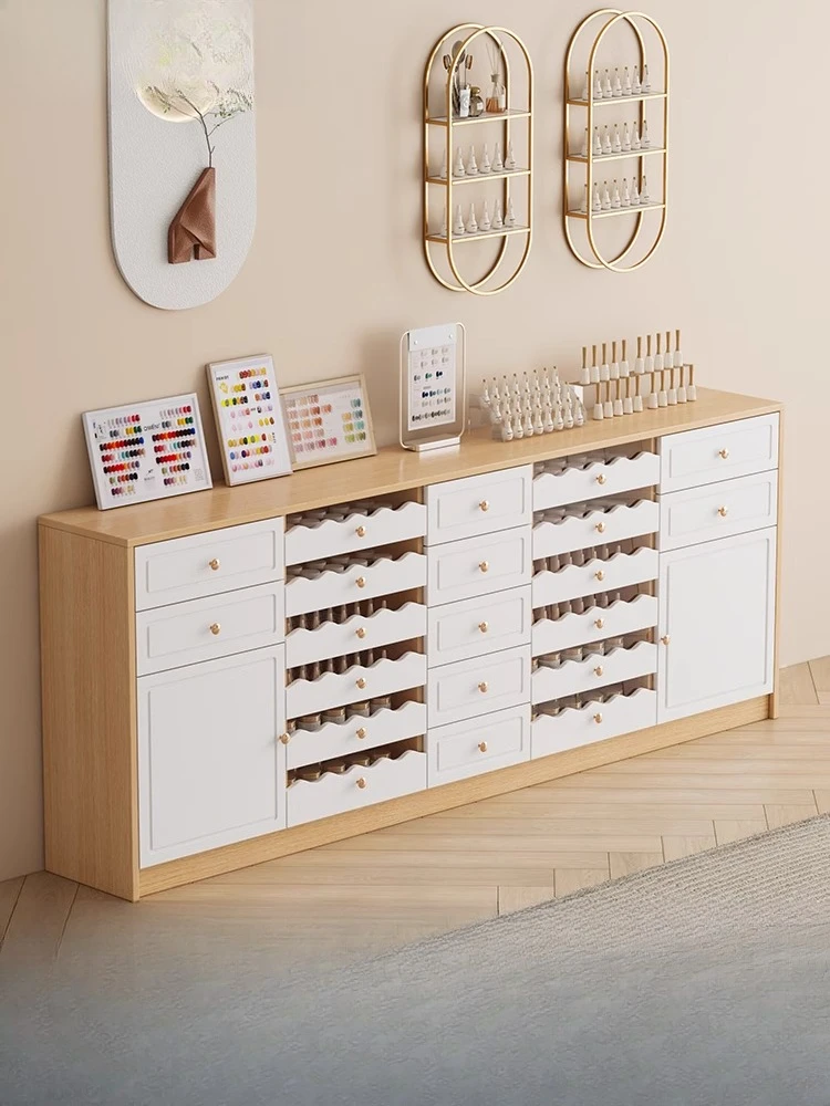 

Nail salon cabinet Cosmetics display cabinet Storage Nail polish Beauty salon products Skin care storage Nail polish glue chest