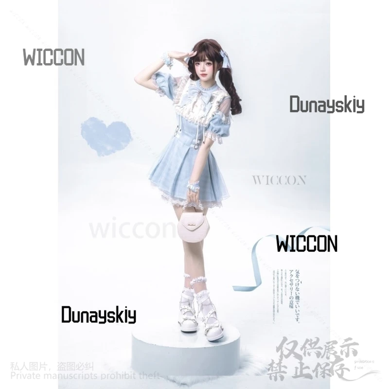 Jirai Kei الفتيات تأثيري أنيمي اليابانية أكوا الحلو لوليتا القوس الدانتيل الكشكشة قبالة الكتف القوطية Y2k Kawaii حفلة الهالوين كوس