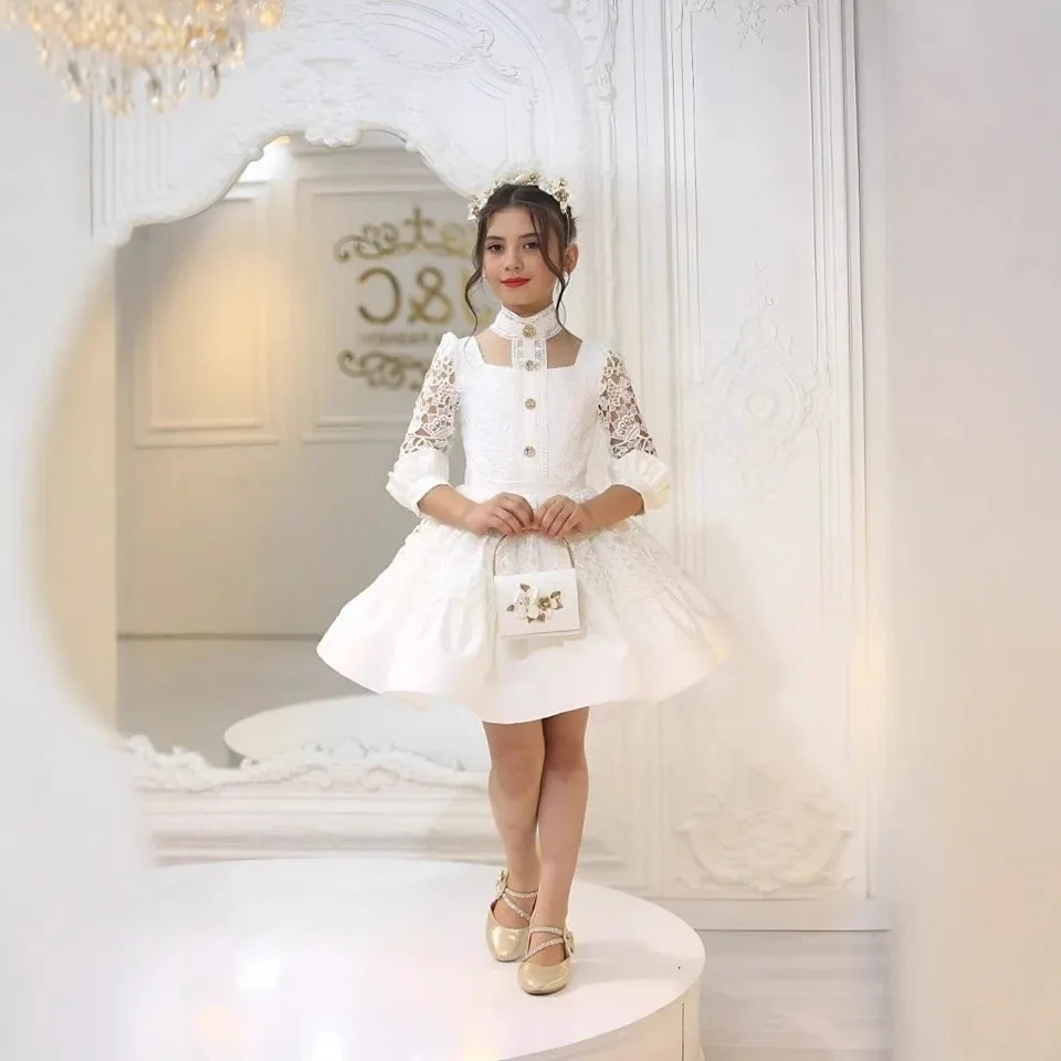 Luksusowa sukienka na konkurs piękności dla dziewczynki z koronką, dużą kokardą, sukienka na przyjęcie urodzinowe, sukienka dla dziewczynki sypiącej kwiaty na wesele, dla dzieci w wieku 1-14 lat