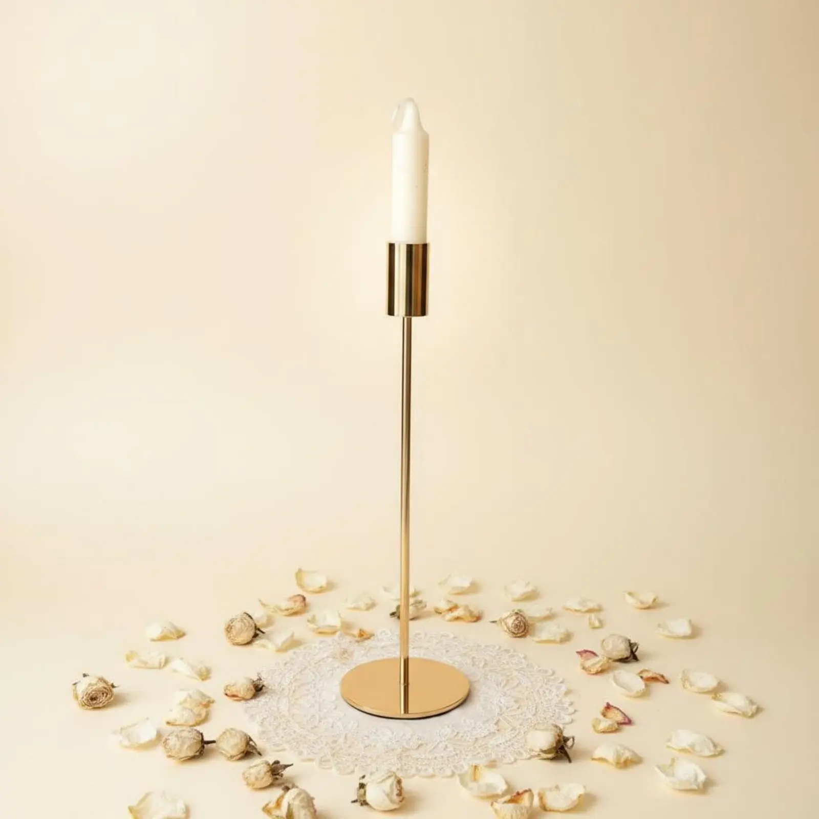 Gold Metal Candle Holder Set 5