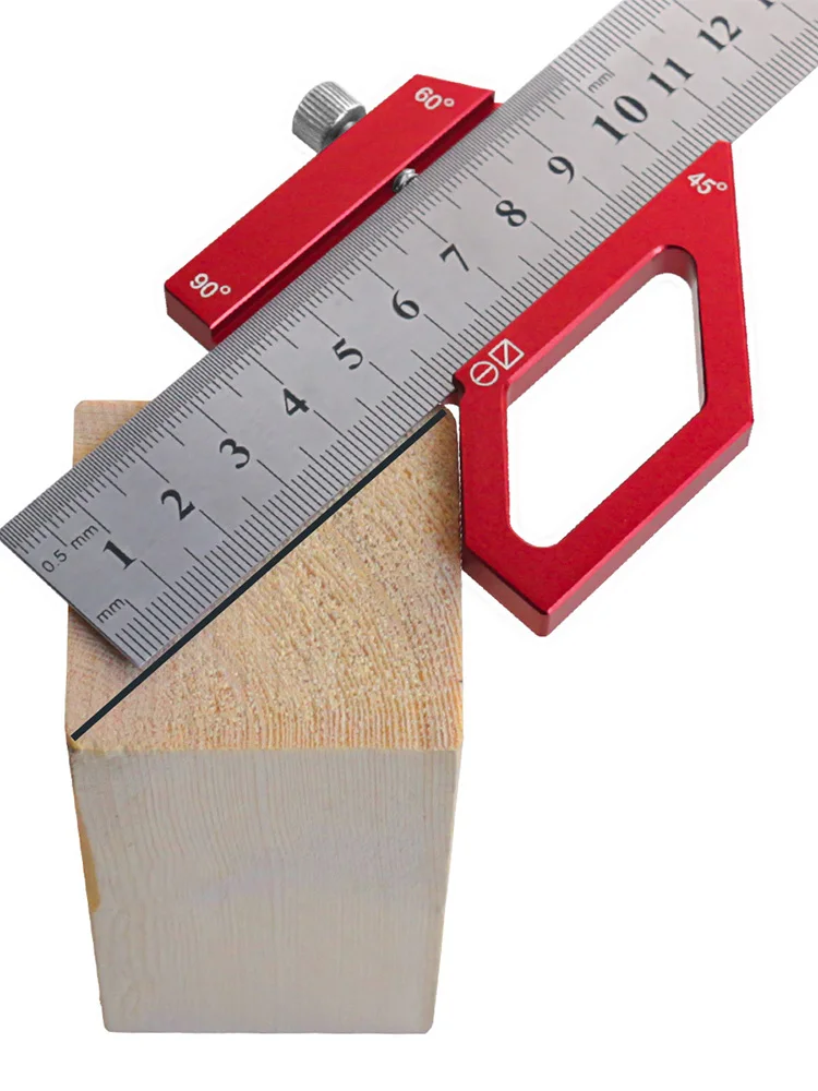 Angle Scriber Positioning Block Stop 45//60/90 Degrees Block Aluminum Alloy Steel Ruler Fixed Steel Ruler Limit