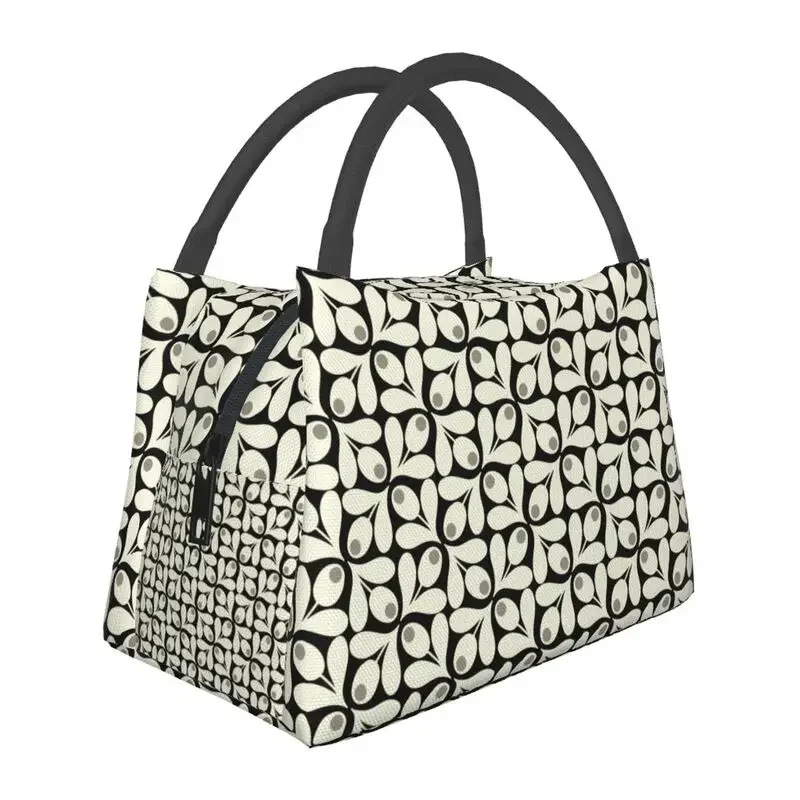 Acorn Spot Orla Kiely Thermal Insulated Lunch Bag Women Scandinavian Floral Lunch Tote for Outdoor Picnic Meal Food Box