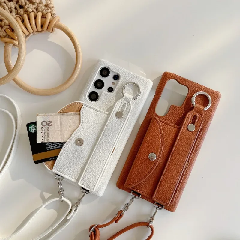 Crossbody Phone Case for Samsung Galaxy S24 S25 Ultra S22 Plus S23 S21 FE A54 S34 A14 A35 A55 Wallet Card Holder Cover
