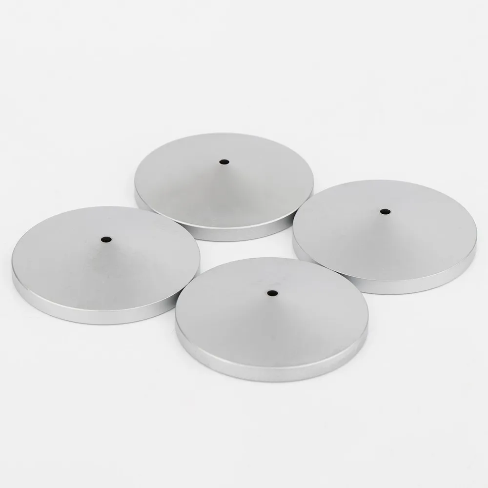 مكبر صوت فضي قدم عزل سبايك ، مخروط نحاسي ، مضخم دوران ، مخروط أمبير مخروطي ، وسادة مكبر صوت ، 4 مجموعات