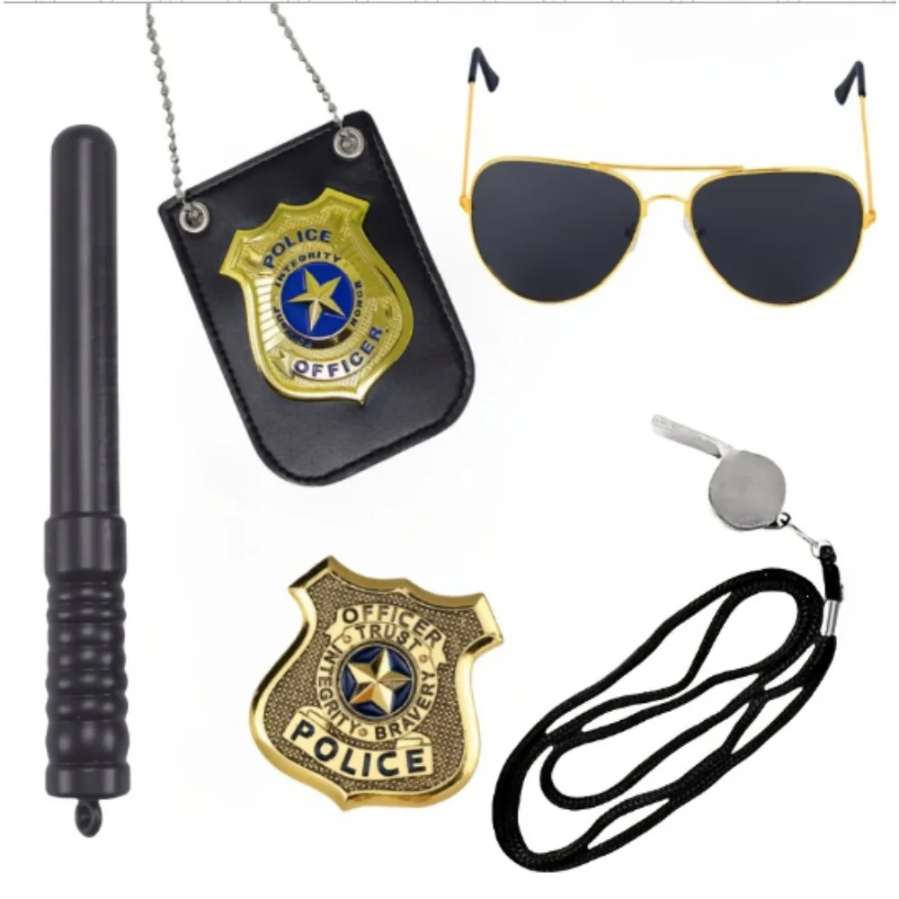 Special Police Party Dress Up Sunglasses, Police Baton, Simulation Shield, Special Police Helmet, Headset and Other Accessories