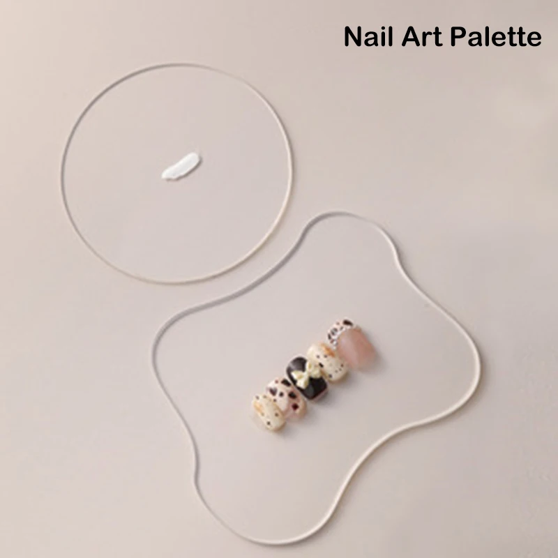 Transparent Acrylic Nail Art Display Shelf - Irregular Circular Palette for Multifunction Use