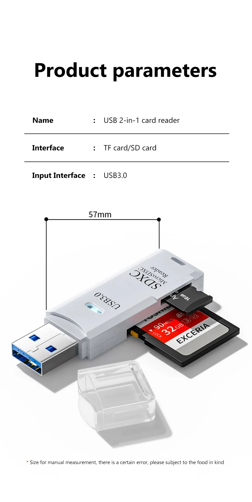 NNBILI 2 in 1 USB 3.0/USB2.0 Card ReaderMicro TF SD Card Reader USB Adapter High Speed TF Memory Card for PC Laptop Accessories