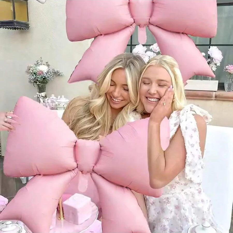 3 szt./1 szt. Balon z folii aluminiowej 3D w kształcie kokardki, matowego serca i misia, odpowiedni do dekoracji na przyjęcie urodzinowe, Walentynki, baby shower.