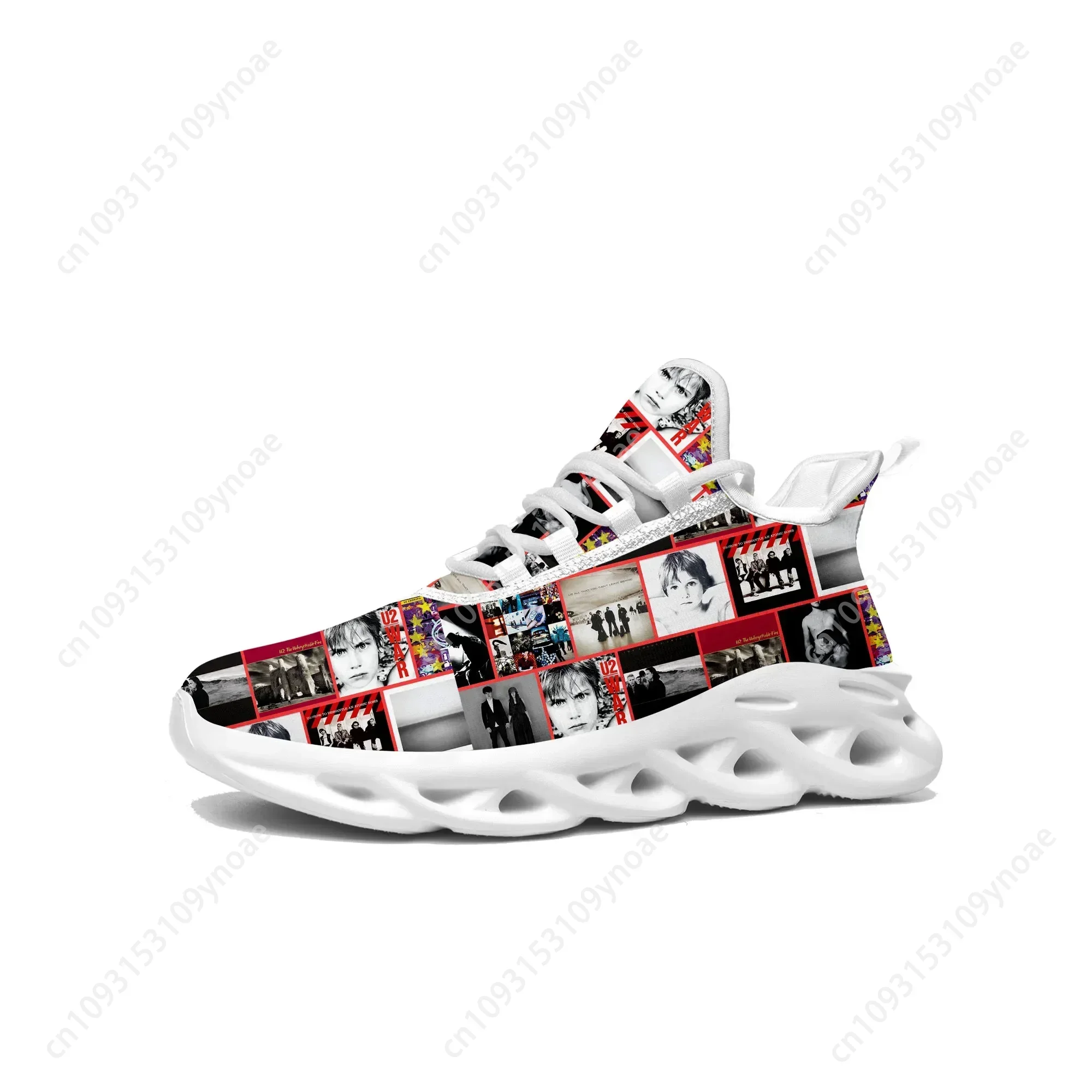 

U2 Rock Band Flats Sneakers Mens Womens Fashion Punk Sports Running Shoe Sneaker Lace Up Mesh Footwear Tailor-made Shoe White