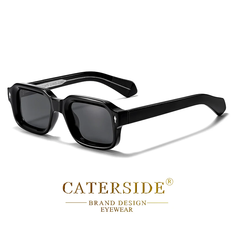 CATERSIDE Modische, schlichte Herren-Sonnenbrille, grob gerahmtes Design, Sonnenbrille für Damen, Outdoor, Party, Urlaub, Reisen, Fahren, Brillen – Detail 11