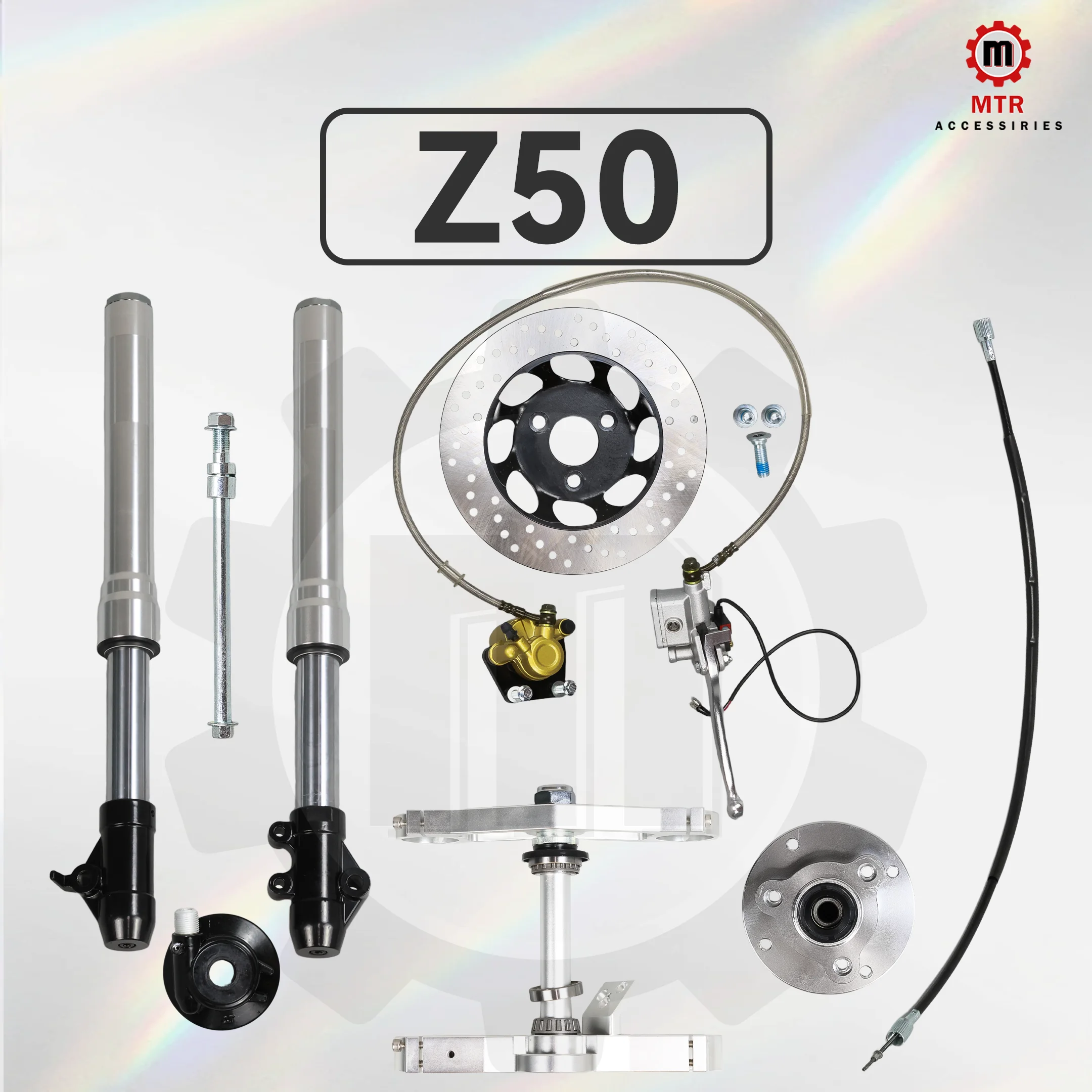 45mm Front Fork Kit Monkey Shock Absorber 540mm Z50 Silvery Front Fork Set Adjustable Motorcycles Parts for HONDA Monkey Z50