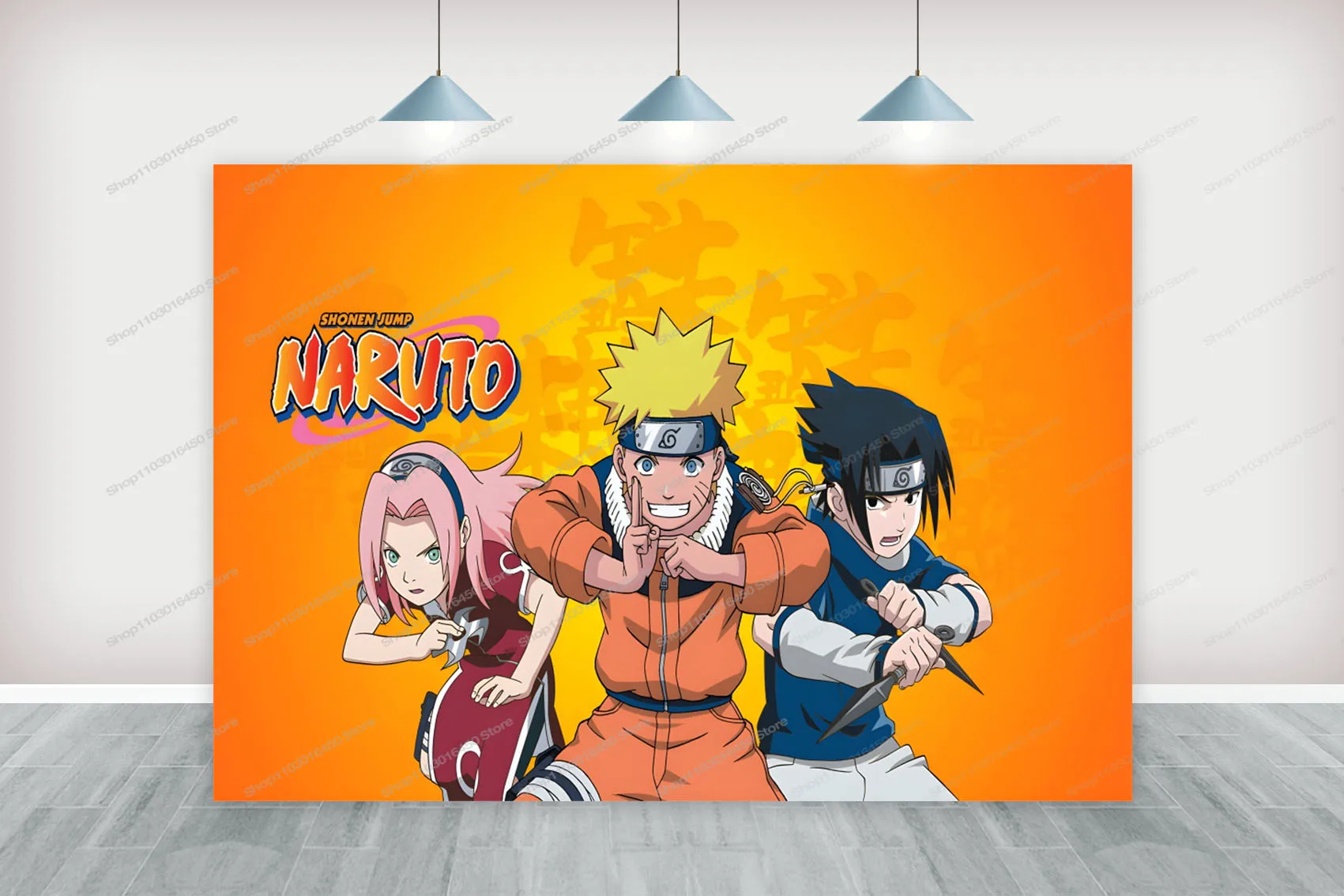 NARUTO-ナルト-子供向けのパーソナライズされた写真の背景,漫画のキャラクター,誕生日パーティー,ベビーシャワーバナー,男の子の装飾