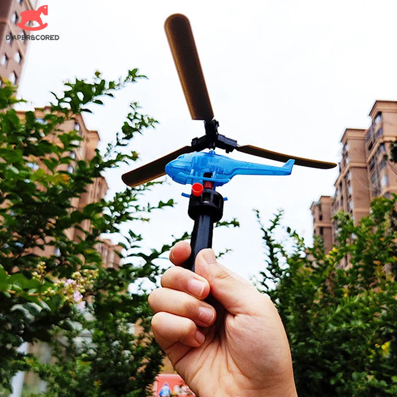 

Aviation Model Copter Handle Pull Line Helicopter Plane Outdoor Toys For Kids Playing Drone Drawstring Plane Children's Day Gift