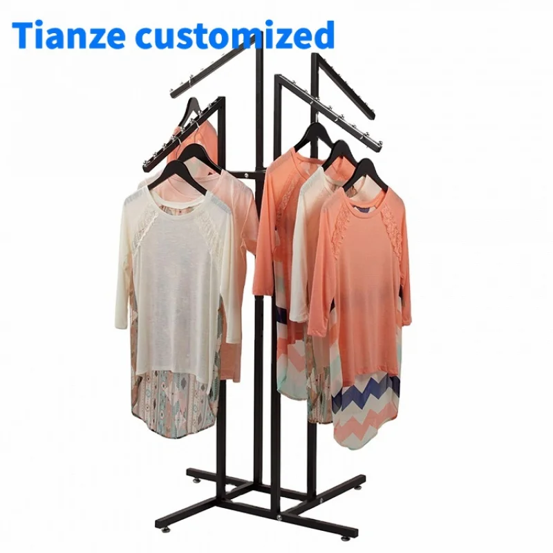 [Customized]4 Way Clothing Rack with Slanted Arms