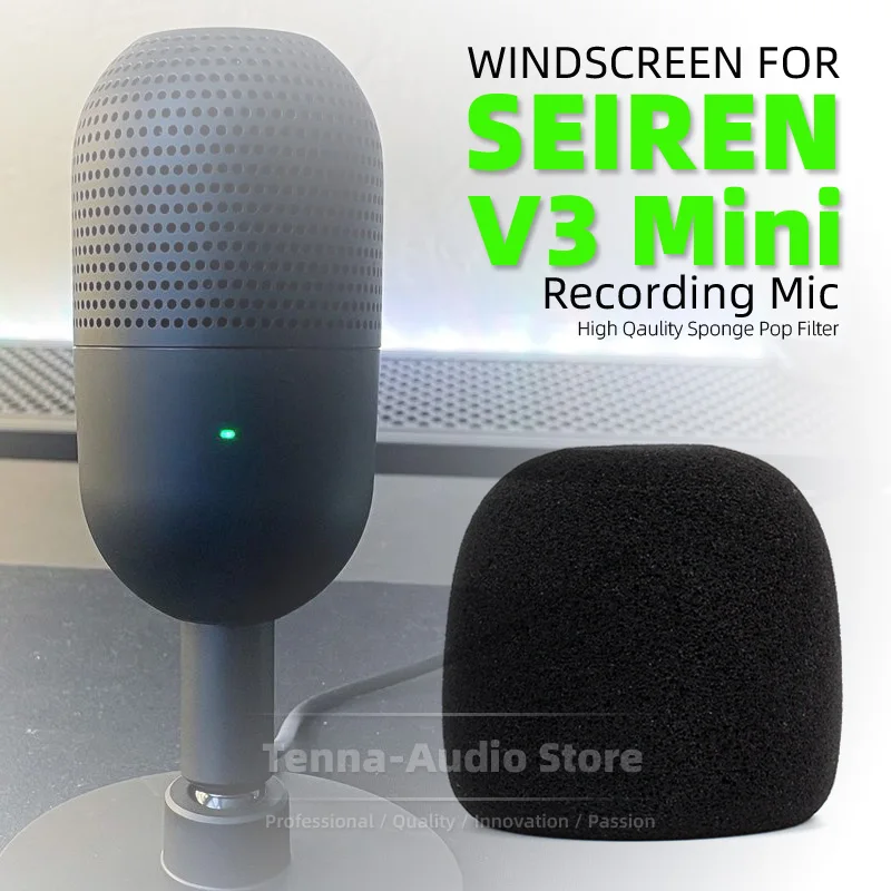 Protector de espuma para parabrisas Razer Seiren V3 V 3 Mini, cubierta de esponja a prueba de viento, micrófono, filtro antipop, pantalla Mike