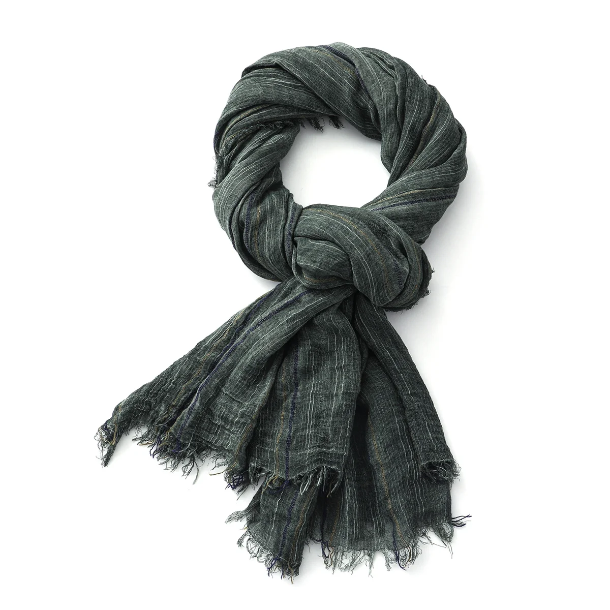 Mode Gestreiften Baumwolle Leinen Schal für Männer Frauen Herbst Winter Lange Weiche Tücher und Wraps Kurze Quaste Bufanda Männliche Zubehör – Detail 13