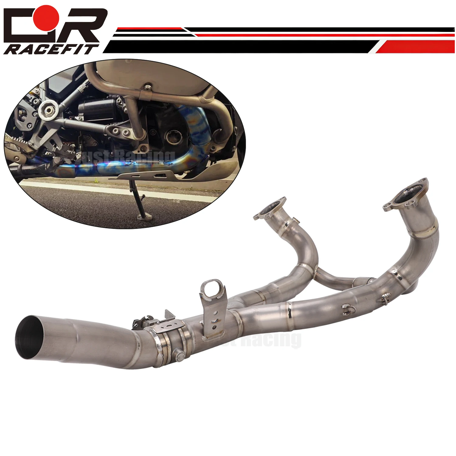 

For R1300GS R1300 GS ADV Exhaust Front Header Titanium Front Link Muffler Pipe