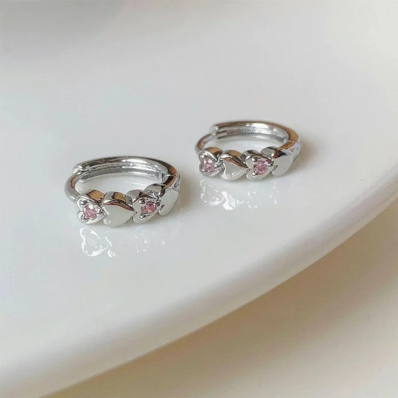 REETI 925 Sterling Silver Earrings Heart zircon Earrings For Women Gift Earings Fashion Jewelry Gift