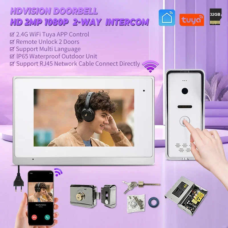 

Discount Offer Smart Ring Video Doorbell Tuya Wifi IP Intercom System Support Unlock/Monitor/Intercom