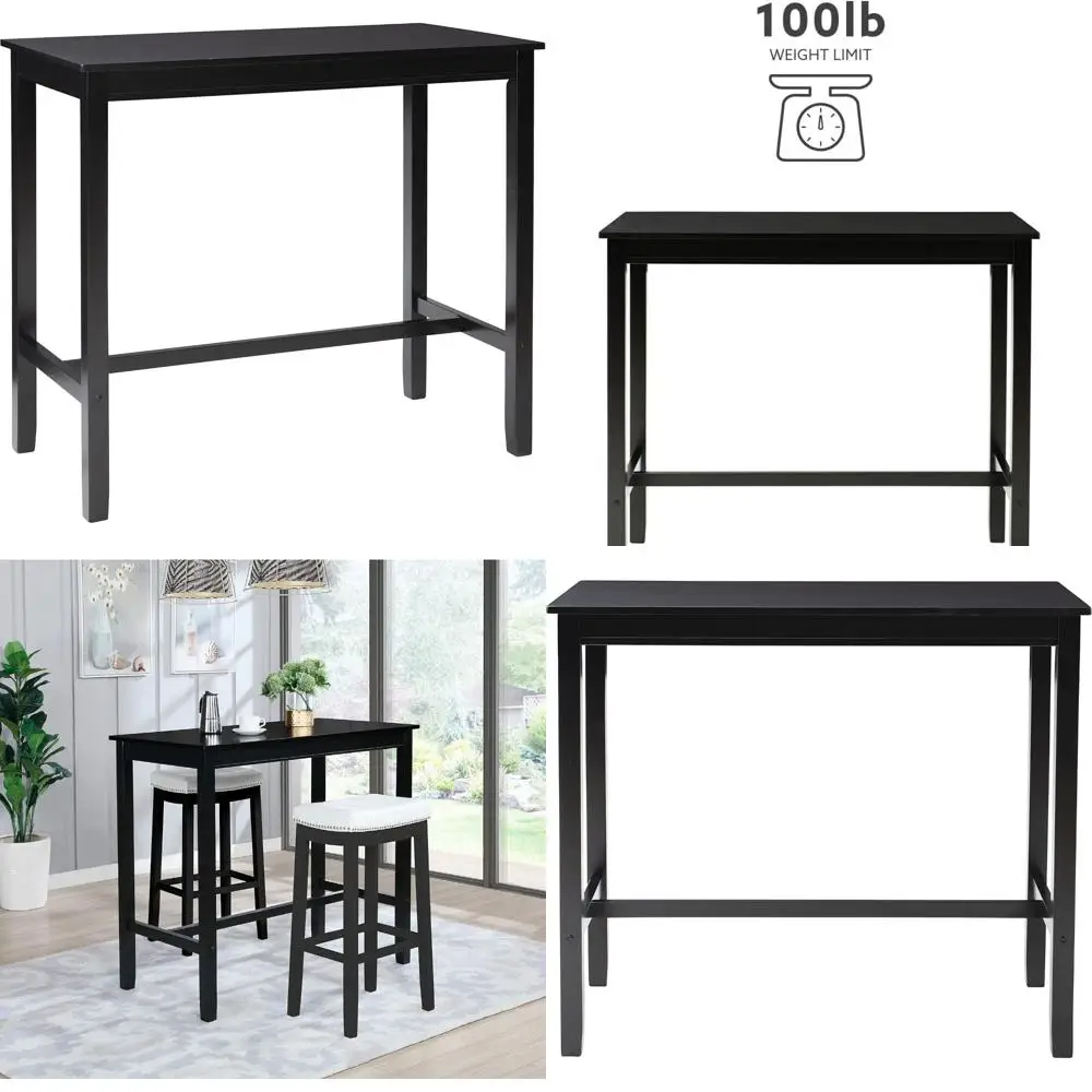 Linon Table de claridge de pub à hauteur de barre de 42 pouces, noir