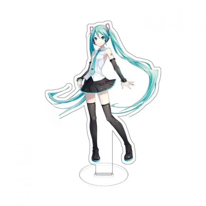 12cm Hatsune Miku akrylowy stojak Anime peryferyjne urocze kreskówki ozdoby na biurko japońskie Kawaii prezenty urodzinowe dla przyjaciół towary