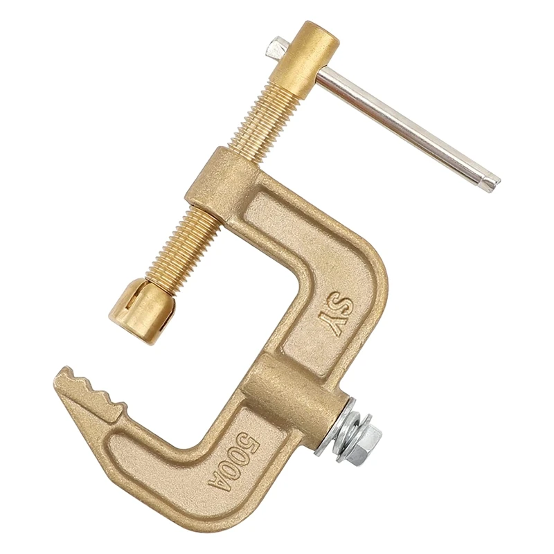 Welding Ground Clamp, 500A Current G-Type Solid Brass Ground Clamp, 43Mm Jaw Width For Tig Mig MMA Welders