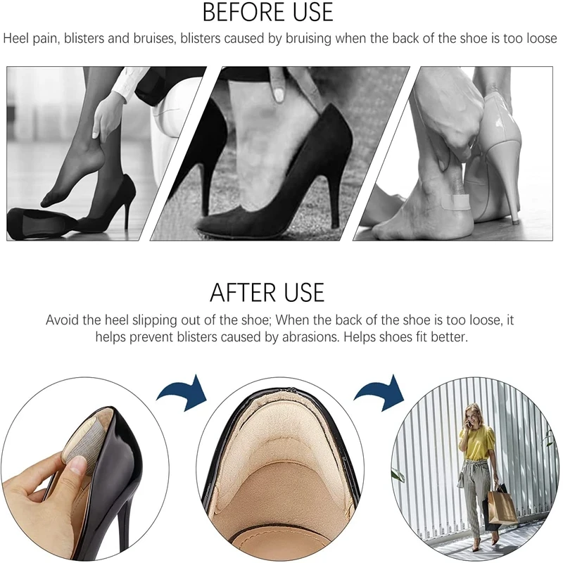 4Pcs/8Pcs Frauen High Heel Pad Anpassen Größe Klebstoff Heels Pads Liner Griffe Schutz Aufkleber Schmerzen Relief fuß Pflege Produkte – Detail 3