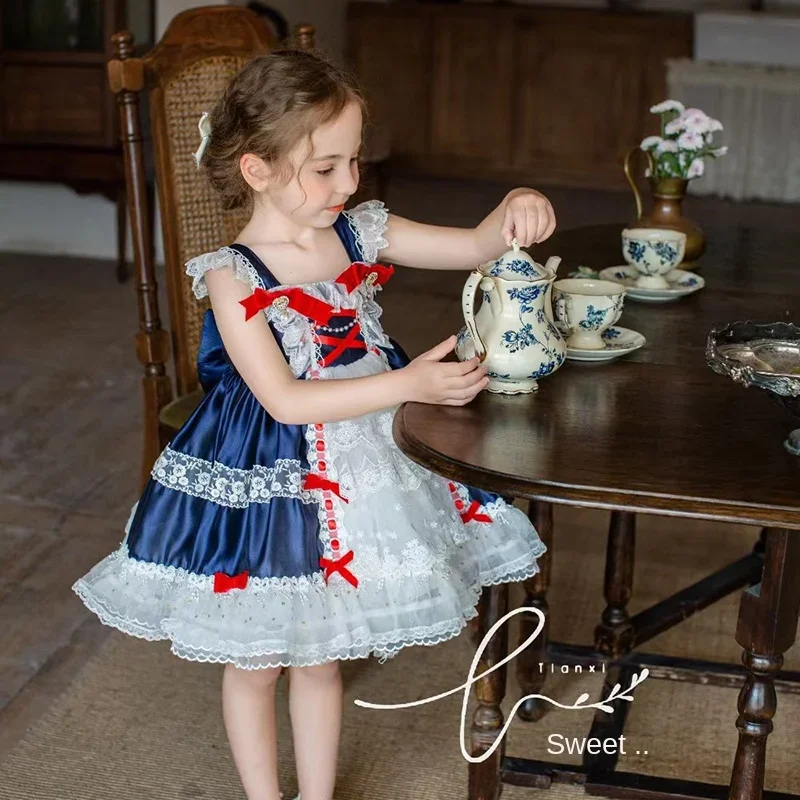 Girls' Snow White Four Lolita Lace Lace Princess Dress Flower Girl Dresses for Weddings Girls Sweet Christmas Dress view 2