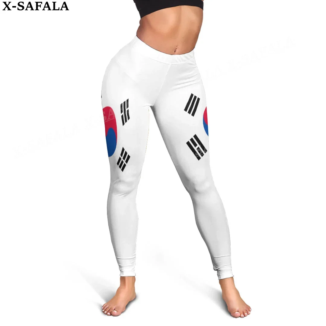 Leggings femininas de ioga com estampa 3D, legging de cintura alta, ginástica elástica esportiva, brasão coreano, país do amor, verão-1