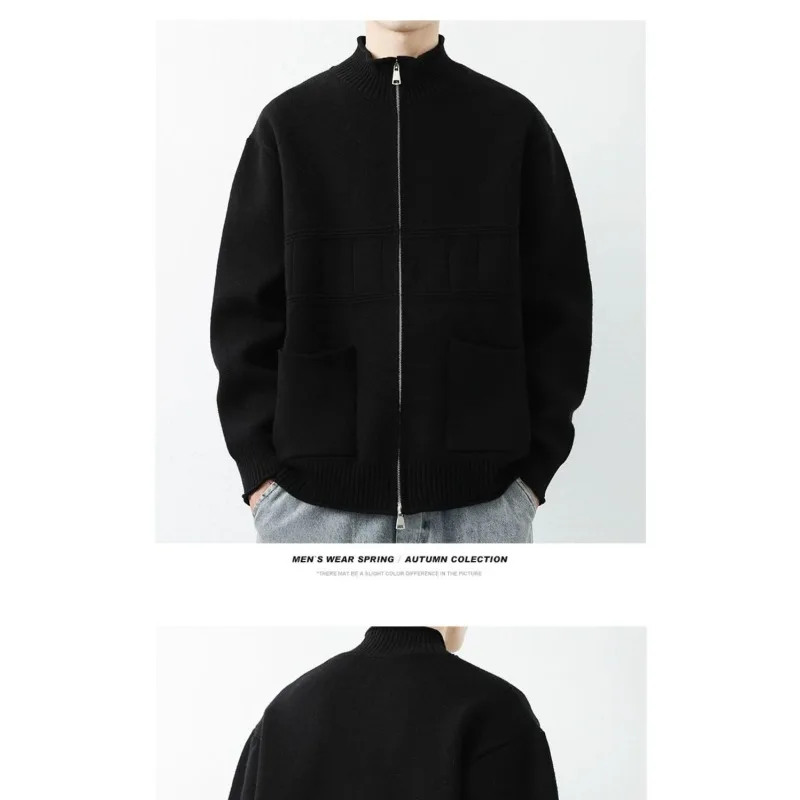 Autumn Winter Trendy Cardigans for Men Simple Versatile Trendy Brand Loose Knitwear Versatile Casual Sweaters