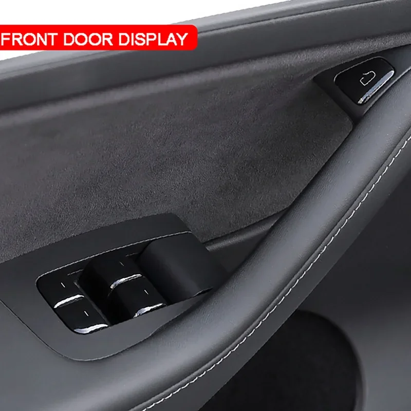 Copertura del pulsante di sollevamento della finestra in resina nera Trim Switch Panel Button adesivo di copertura protettiva per Tesla Model 3 Y