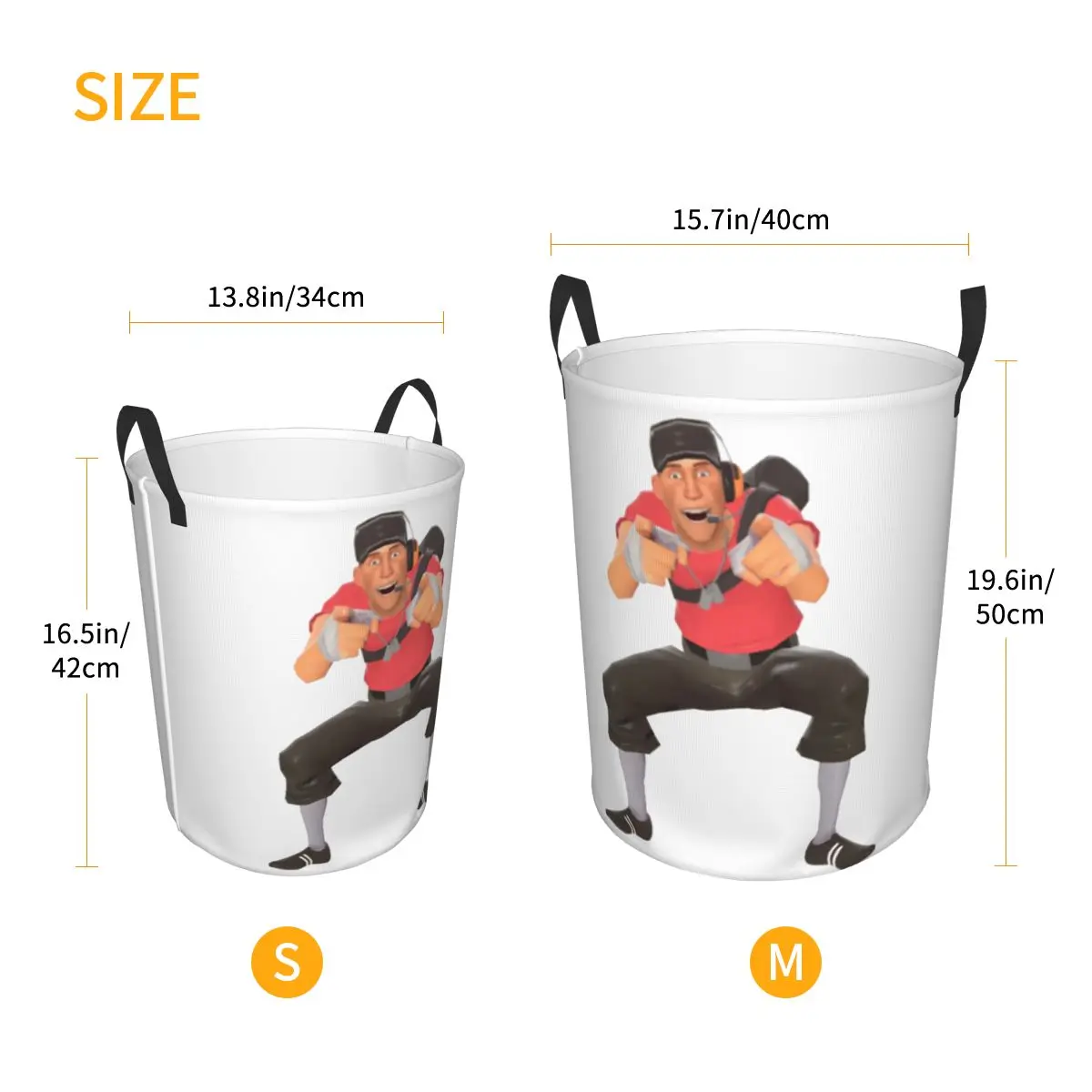 Tf2 Scout Laugh Team Fortress 2 Foldable Laundry Baskets Dirty Clothes Toys Sundries Storage Basket Large Hamper For Home Kids