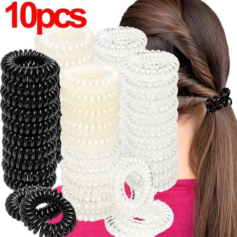 1/30Pcs Large Spiral Hair Ties 43mm Spiral Hair Bands Coil Hair Bands Telephone Cord Bobbles,No Trace Strong Hold Waterproof