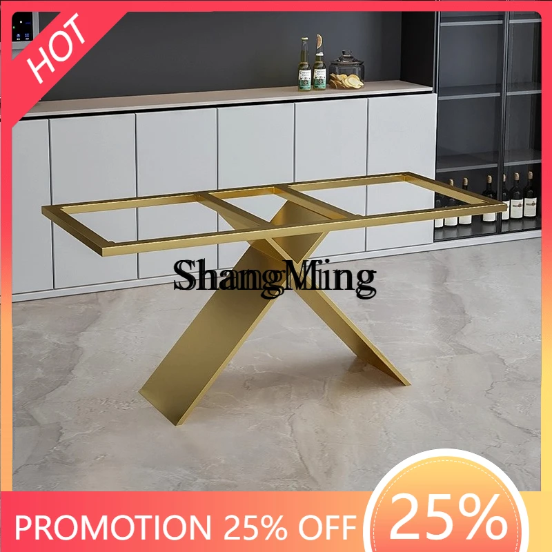 

SM new exquisite fashion wrought iron rock slab dining table legs bracket metal large plate table feet tea table rack dining
