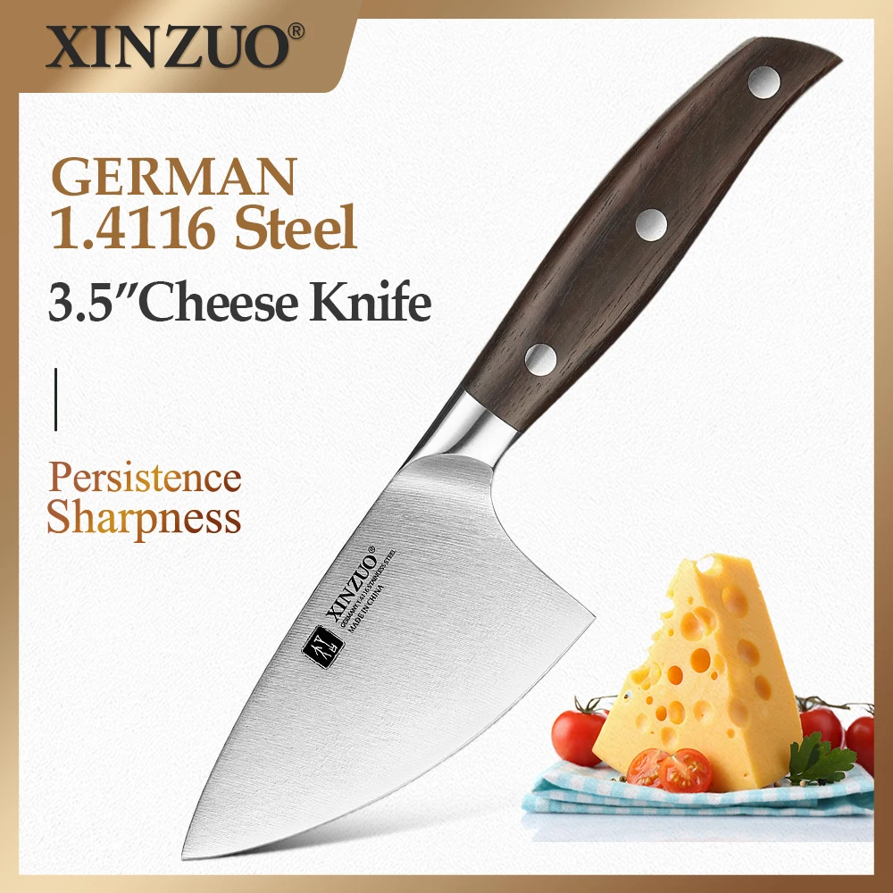 

XINZUO Kitchen Knife 3.5'' Cheese Knife German Din 1.4116 Steel 56-58 HRC Comfort Grip Practical And Beautiful Cooking Tools