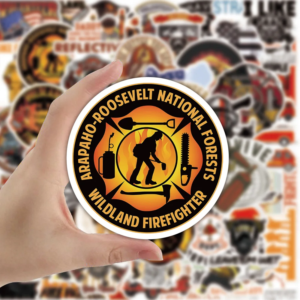 10/30/50pcs Cool Firefighter Cartoon Stickers Fire Hero Waterproof Graffiti Sticker Kid Toy DIY Notebook Laptop Phone PVC Decals